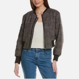 Kenneth Cole Women's Plaid Cropped Bomber Jacket